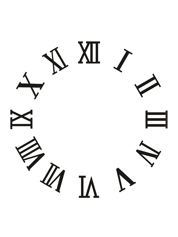 Цифры для часов 033 38 мм., акрил, черный